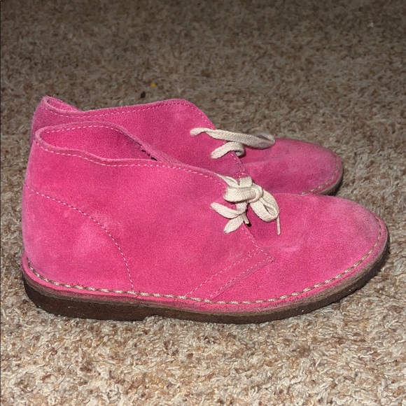 Crewcuts by J.Crew Pink Suede Leather Chukka Boots Girl's size K1 - Picture 1 of 7